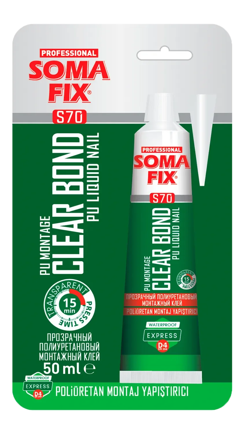 S70 PU Şeffaf Montaj Tüp Yapıştırıcı